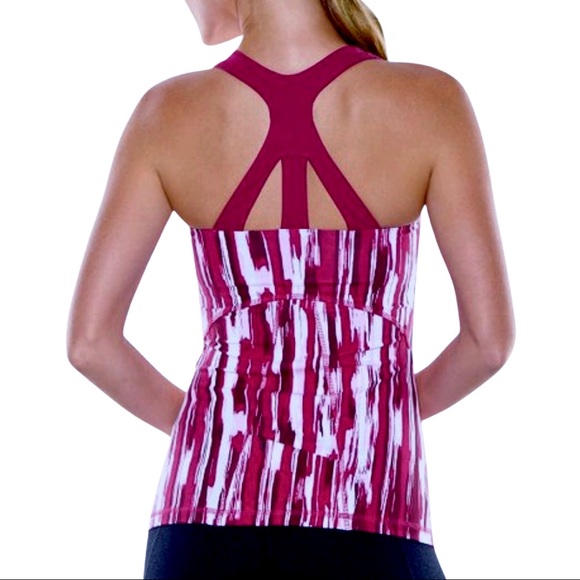 Lucy Power Cross Strap Sport Bra Tank Purple Print - Picture 16 of 16